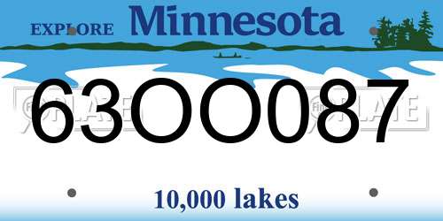 63OO087 Minnesota License Plate