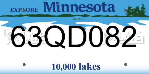 63QD082 Minnesota License Plate