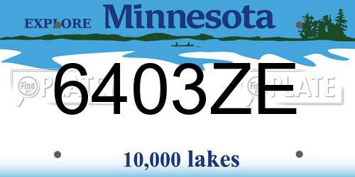 6403ZE Minnesota License Plate