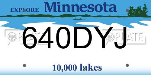 640DYJ Minnesota License Plate