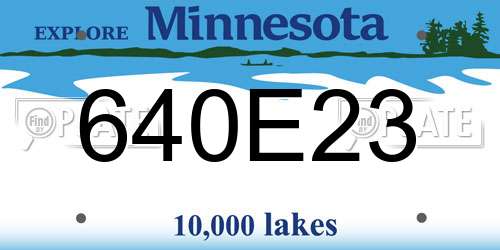 640E23 Minnesota License Plate