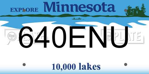 640ENU Minnesota License Plate