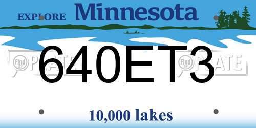 640ET3 Minnesota License Plate