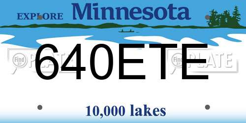 640ETE Minnesota License Plate