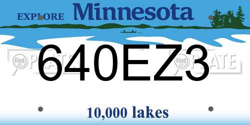 640EZ3 Minnesota License Plate