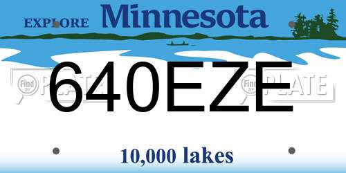 640EZE Minnesota License Plate