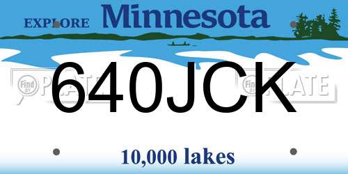 640JCK Minnesota License Plate