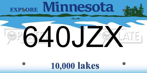 640JZX Minnesota License Plate