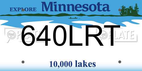 640LRT Minnesota License Plate