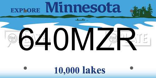 640MZR Minnesota License Plate