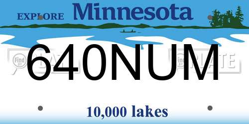 640NUM Minnesota License Plate
