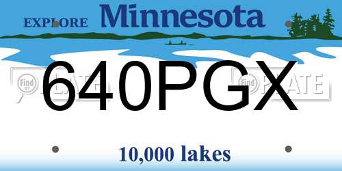 640PGX Minnesota License Plate