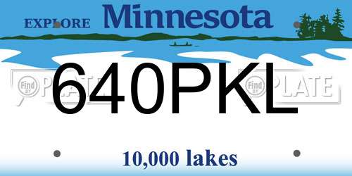 640PKL Minnesota License Plate