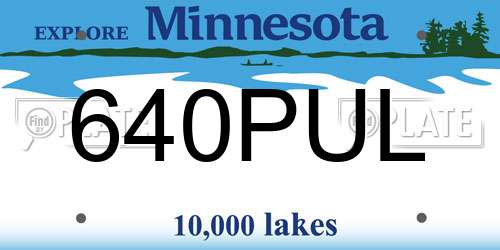 640PUL Minnesota License Plate
