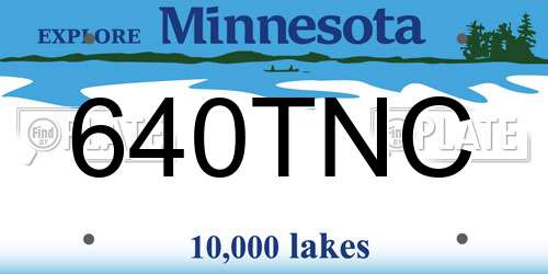 640TNC Minnesota License Plate