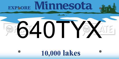 640TYX Minnesota License Plate