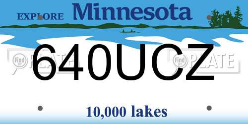 640UCZ Minnesota License Plate