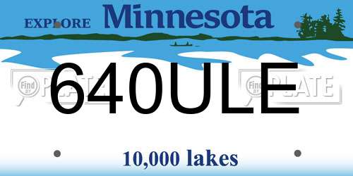 640ULE Minnesota License Plate