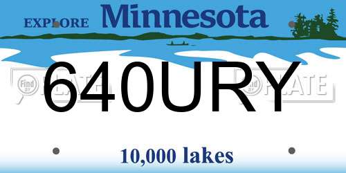 640URY Minnesota License Plate