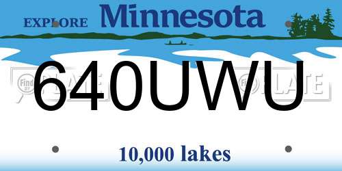 640UWU Minnesota License Plate