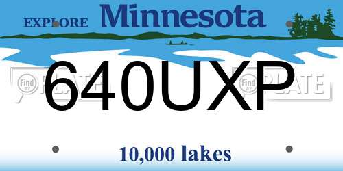 640UXP Minnesota License Plate