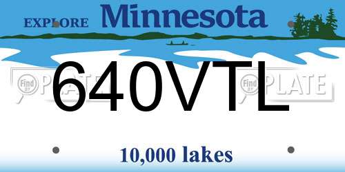 640VTL Minnesota License Plate