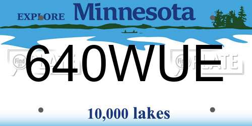 640WUE Minnesota License Plate