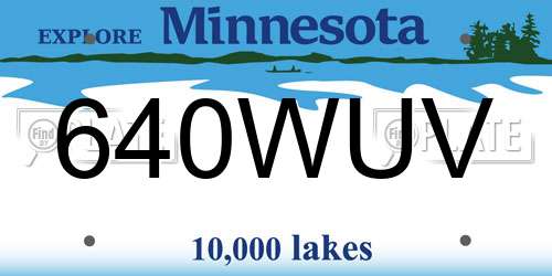 640WUV Minnesota License Plate