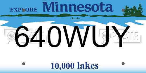 640WUY Minnesota License Plate