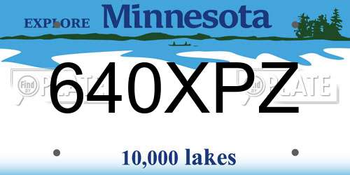 640XPZ Minnesota License Plate