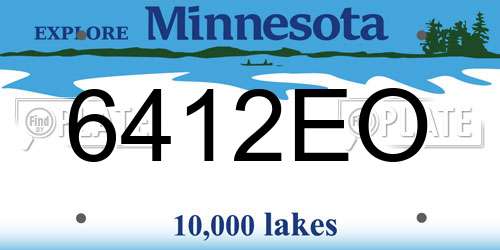 6412EO Minnesota License Plate