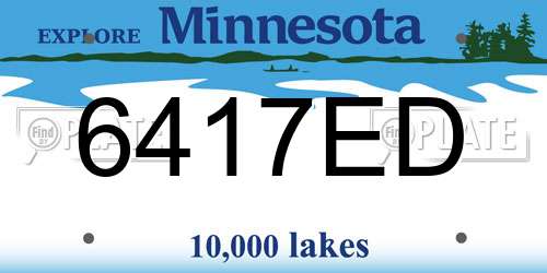6417ED Minnesota License Plate