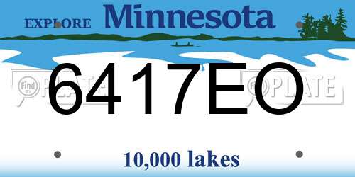 6417EO Minnesota License Plate