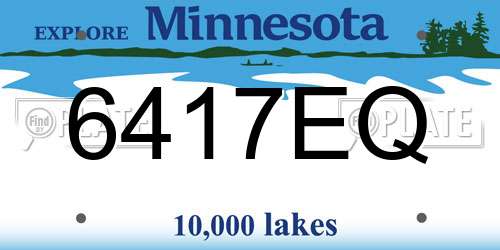 6417EQ Minnesota License Plate
