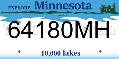 64180MH Minnesota License Plate