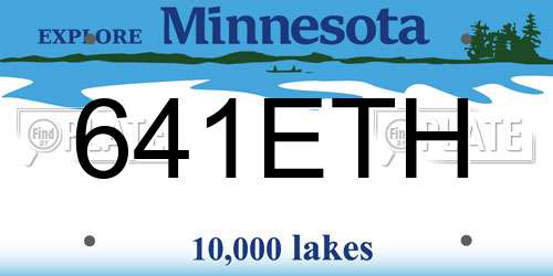 641ETH Minnesota License Plate