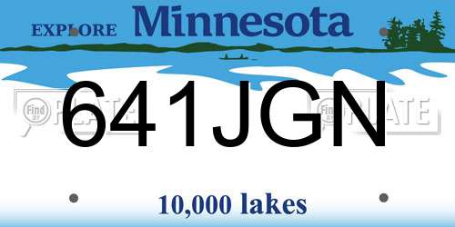 641JGN Minnesota License Plate