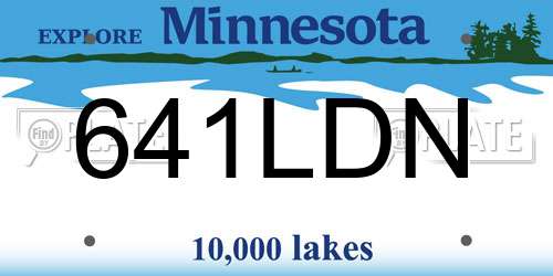 641LDN Minnesota License Plate