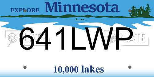 641LWP Minnesota License Plate