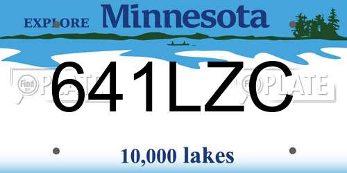 641LZC Minnesota License Plate