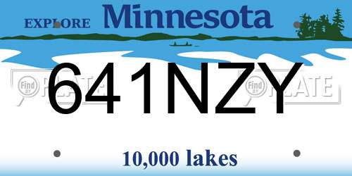641NZY Minnesota License Plate