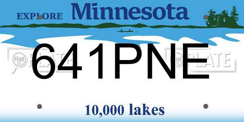 641PNE Minnesota License Plate