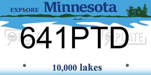 641PTD Minnesota License Plate