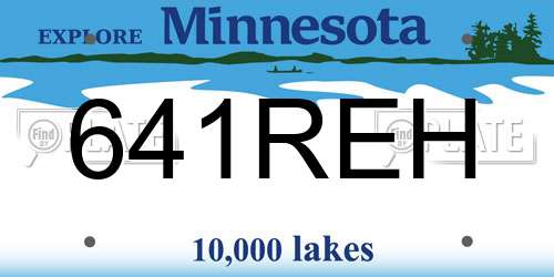 641REH Minnesota License Plate
