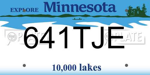 641TJE Minnesota License Plate