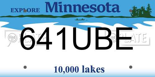 641UBE Minnesota License Plate