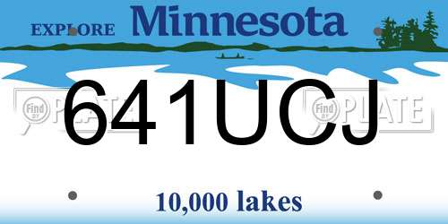 641UCJ Minnesota License Plate