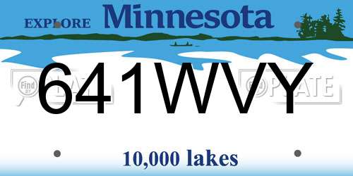 641WVY Minnesota License Plate
