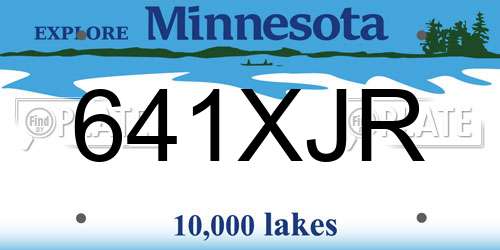 641XJR Minnesota License Plate