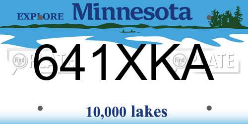 641XKA Minnesota License Plate